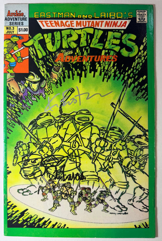 Teenage Mutant Ninja Turtles Adventures #3  SIGNED by Kevin Eastman & Remarked Steve Lavigne