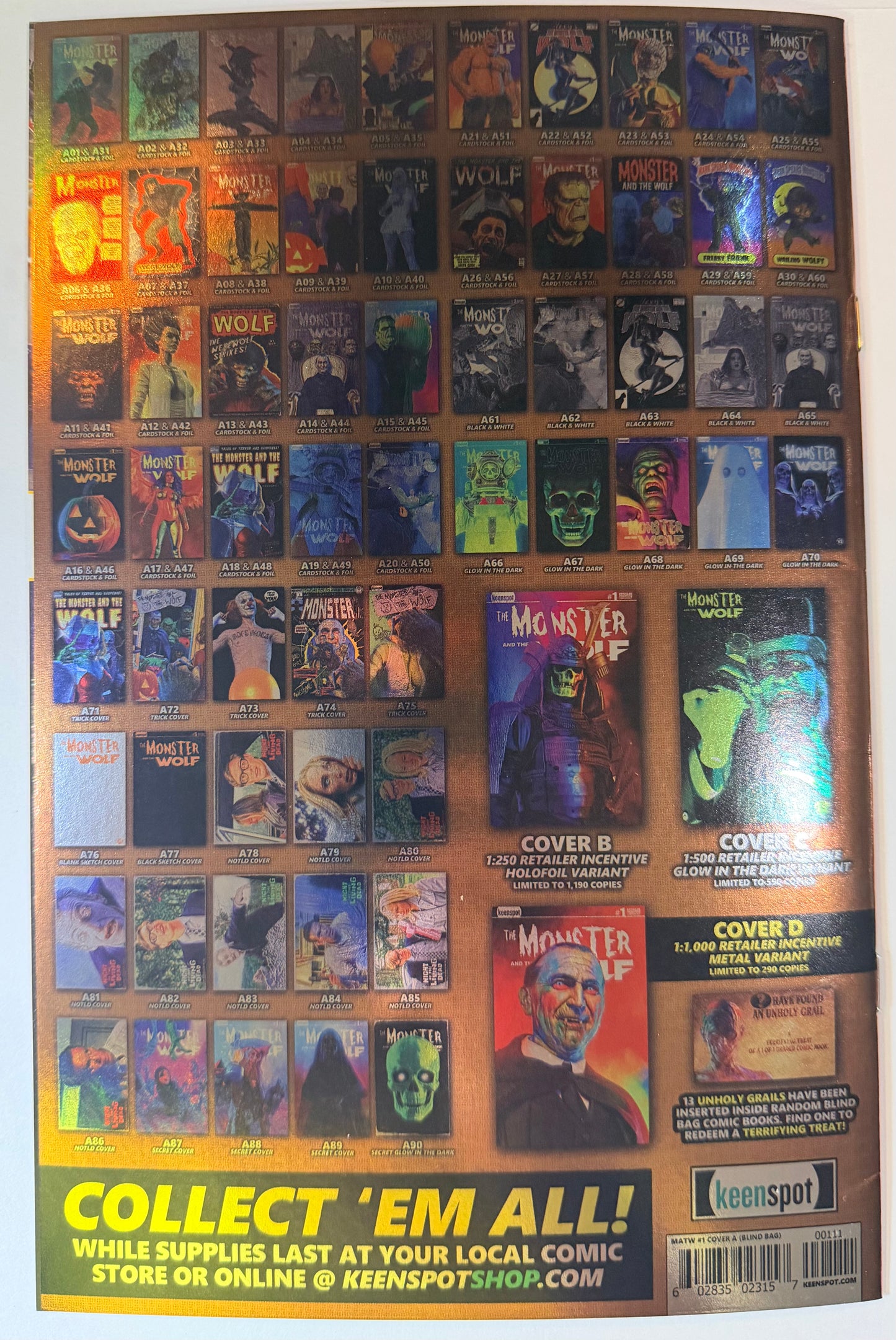 Mark Spears Monsters: The Monster and The Wolf #1 FAMOUS MONSTERS HOMAGE