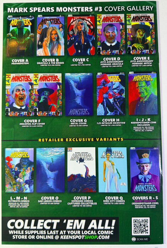 Mark Spears Monsters #3 Exclusive Frankenstein Variant