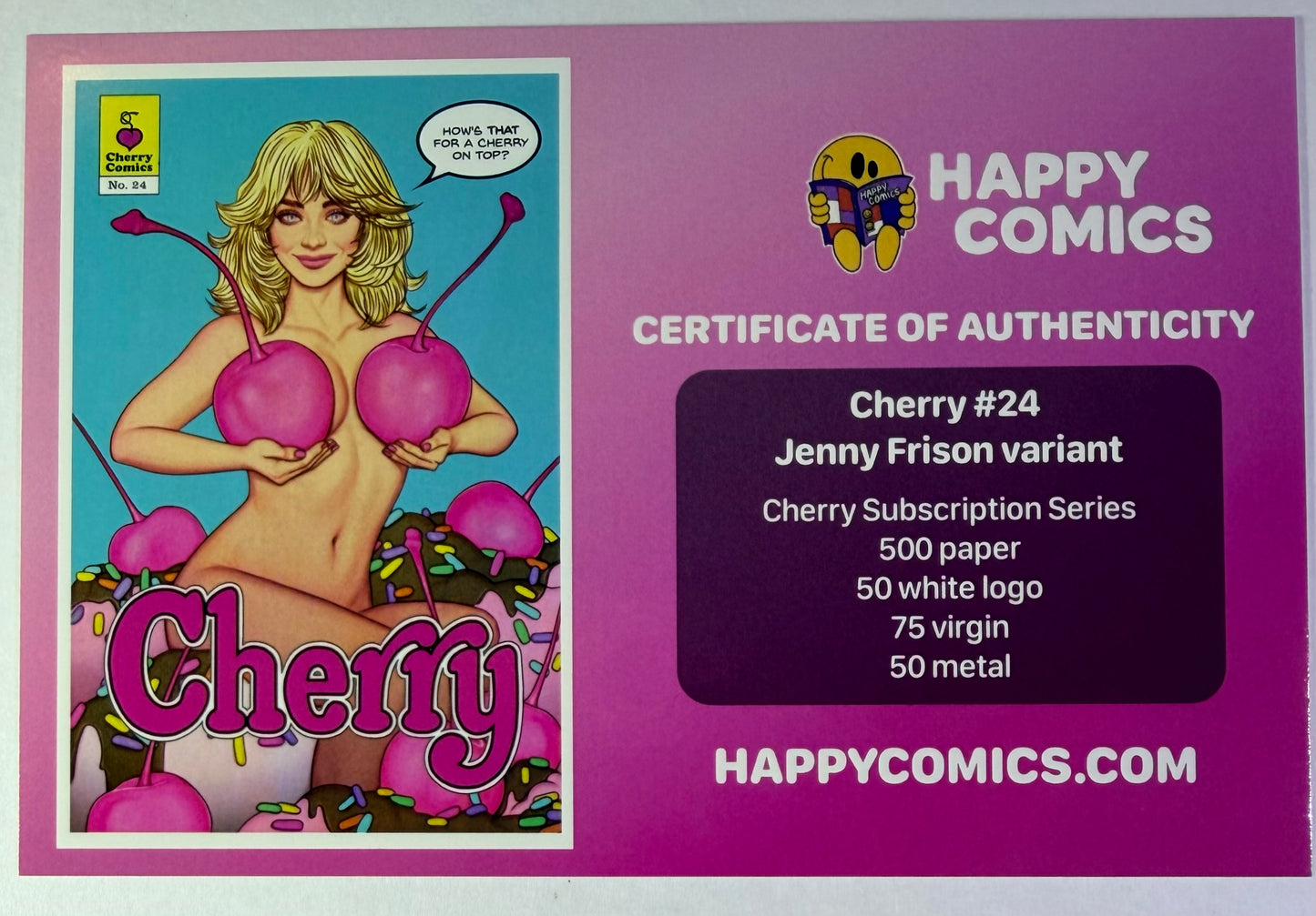 Cherry #24 EXCLUSIVE VIRGIN SUBSCRIPTION VARIANT SIGNED by JENNY FRISON